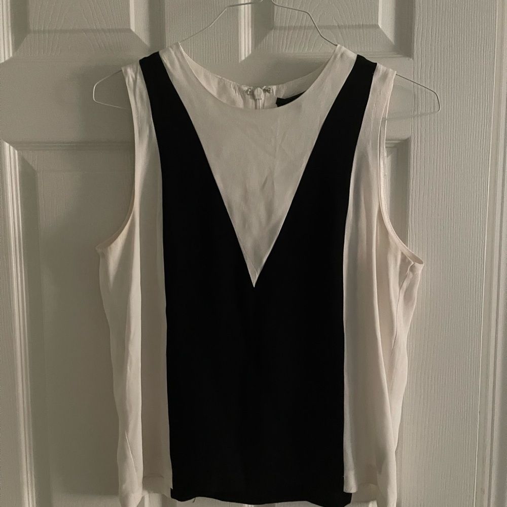 Topshop Black and White Sleeveless Tank Top